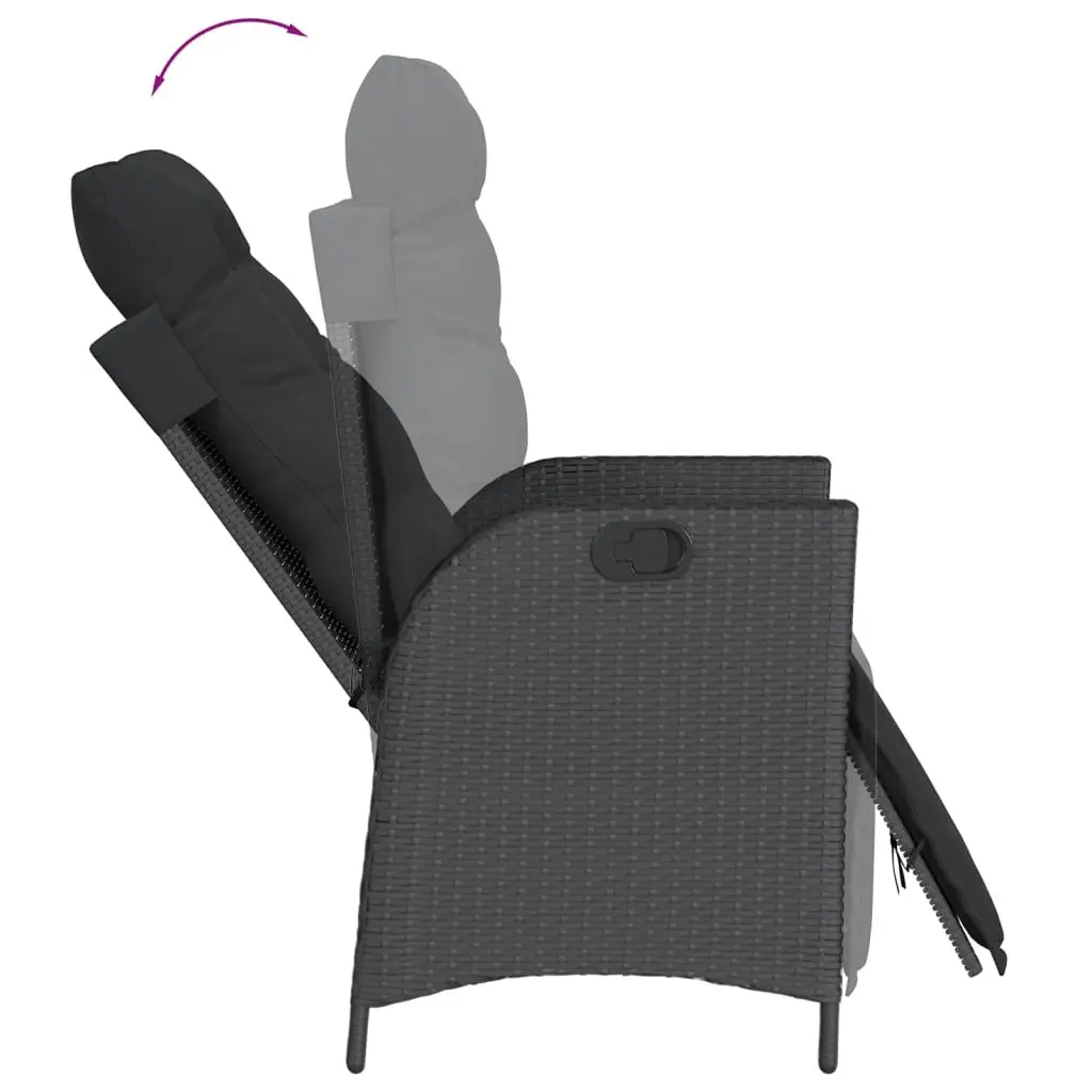 Outdoor Garden Dining Set Black PE Rattan 9 Piece Furniture Patio Table Chairs