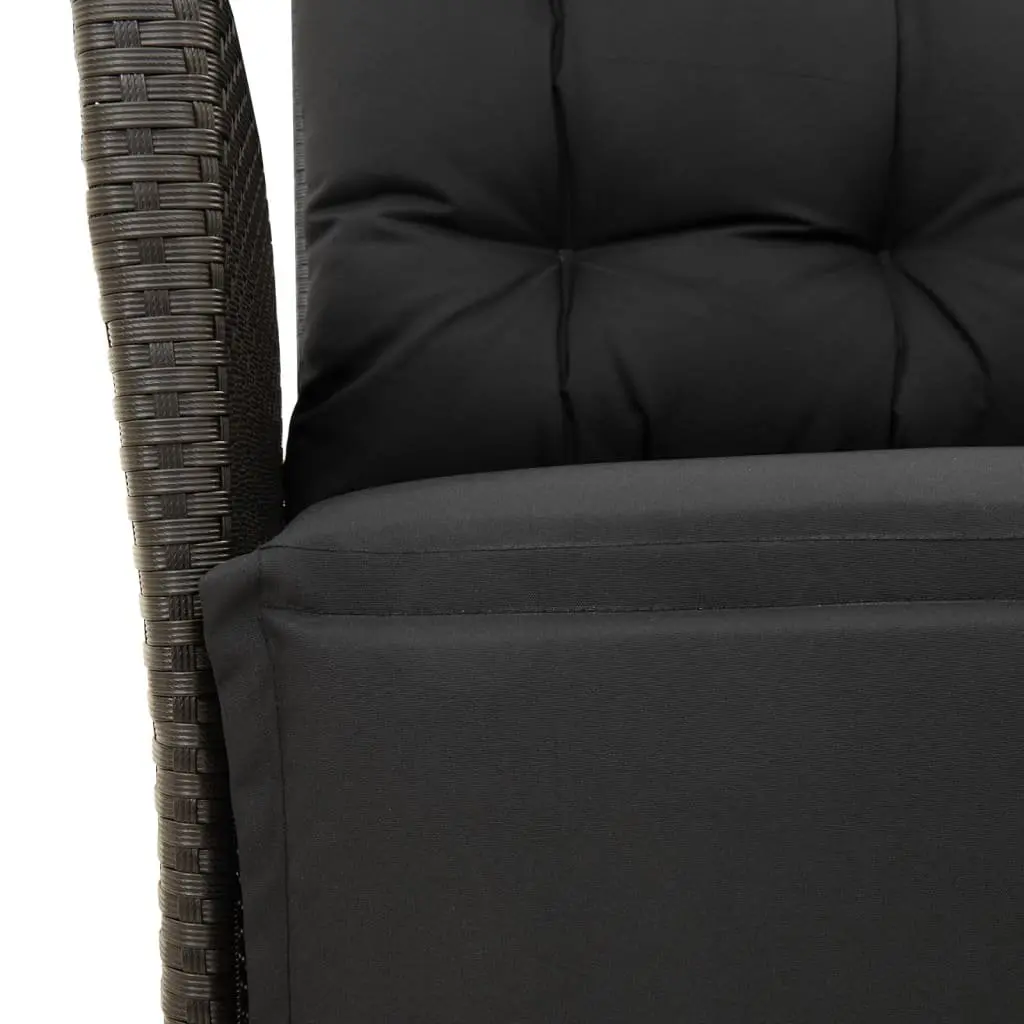 Outdoor Garden Dining Set 5 Piece Black Poly Rattan Furniture Patio Table Chairs