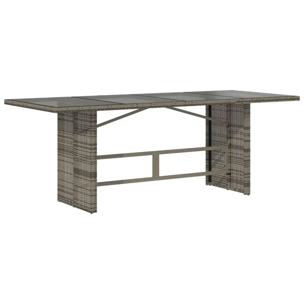 Outdoor Dining Set 9 Piece Grey Poly Rattan with Cushions