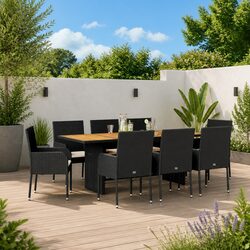 Your Outdoor Experience: 9 Piece Black Dining Set
