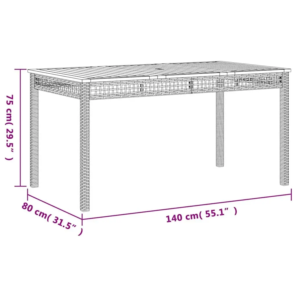 Outdoor Dining Set Black Poly Rattan Garden Furniture 5 Piece Patio Table with Cushions