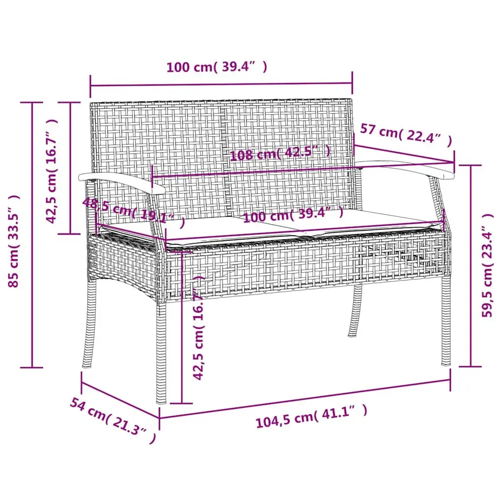 5 Piece Garden Dining Set Outdoor Patio Furniture Black Poly Rattan with