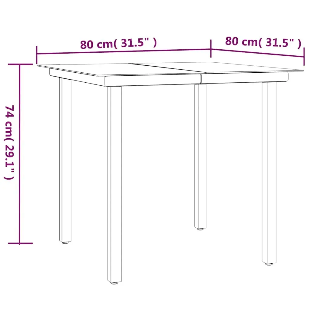 Outdoor Dining Set 5 Piece Black Rattan Table with Cushions for Garden Patio