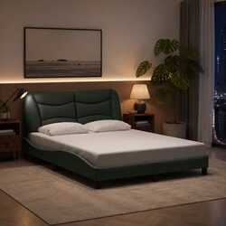 Friendly Double Bed Frame with LED Lights and Headboard