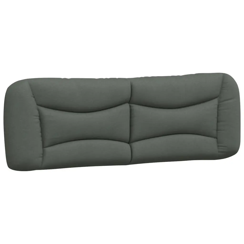 Queen Bed Frame with LED Lights Dark Grey Fabric Upholstery 152x203cm