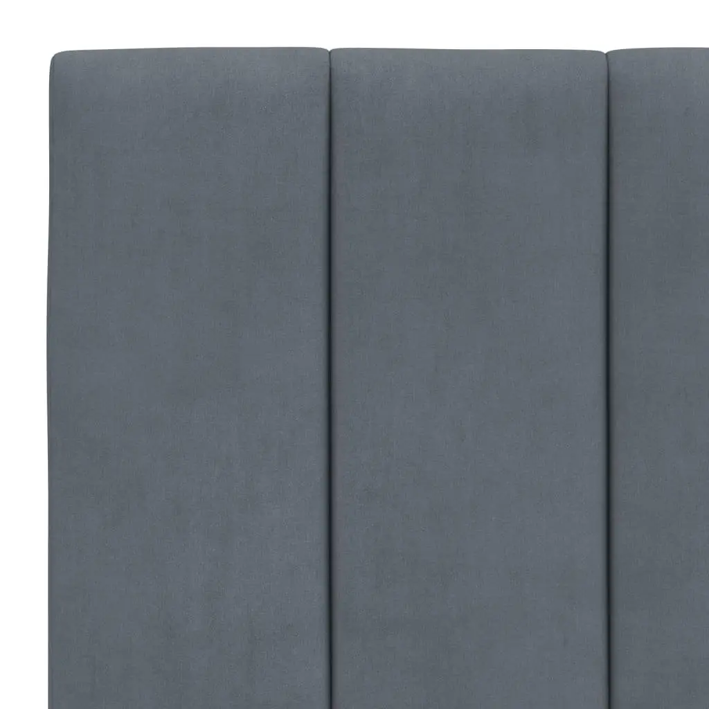 Bed Frame with LED Lights Dark Grey Velvet 90x190 cm Slatted Base
