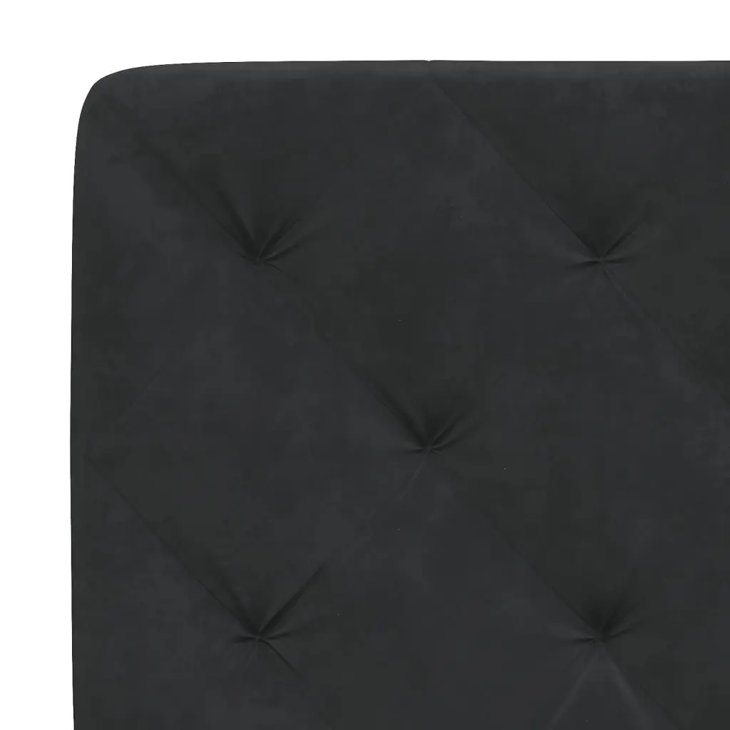 Bed Frame with LED Lights Black Velvet 180x200 cm Slatted Base Headboard