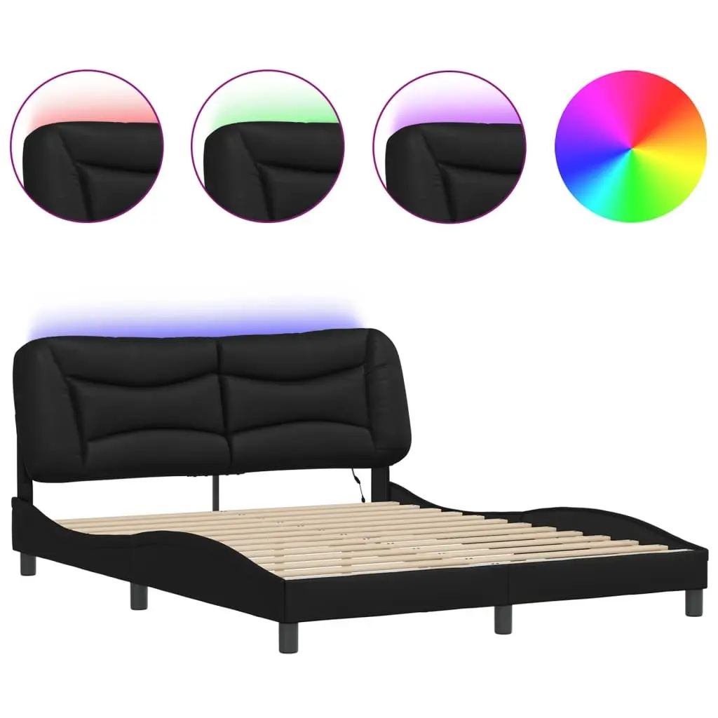Bed Frame with LED Lights and Comfort