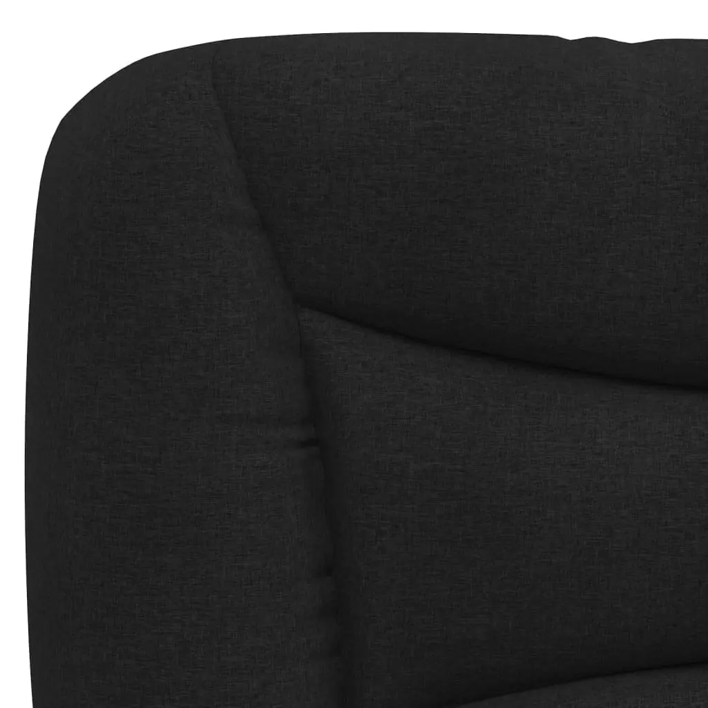 Queen Bed Frame with LED Lights Black Fabric Headboard 152x203 cm