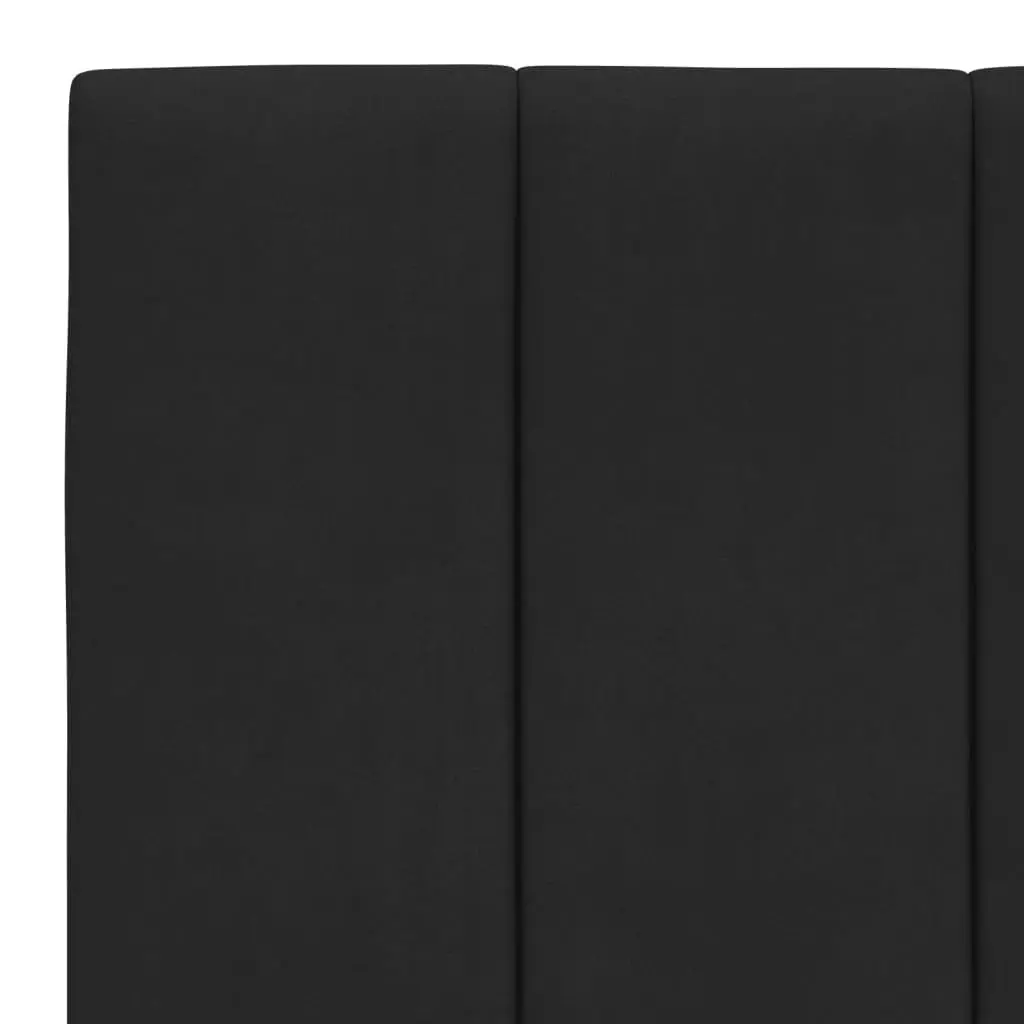 King Single Bed Frame with LED Lights Black Velvet Upholstered 107x203 cm