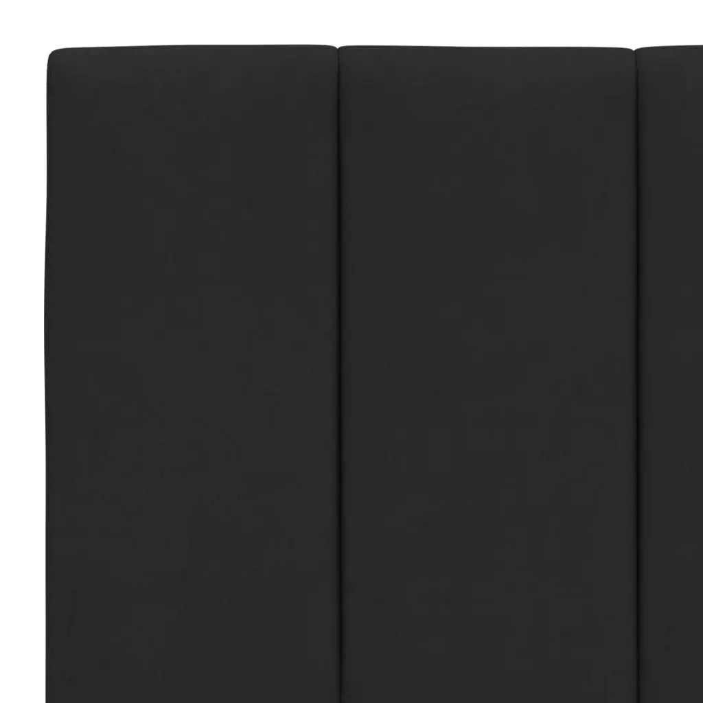 Queen Bed Frame Black Velvet Headboard with LED Lights 152x203 cm