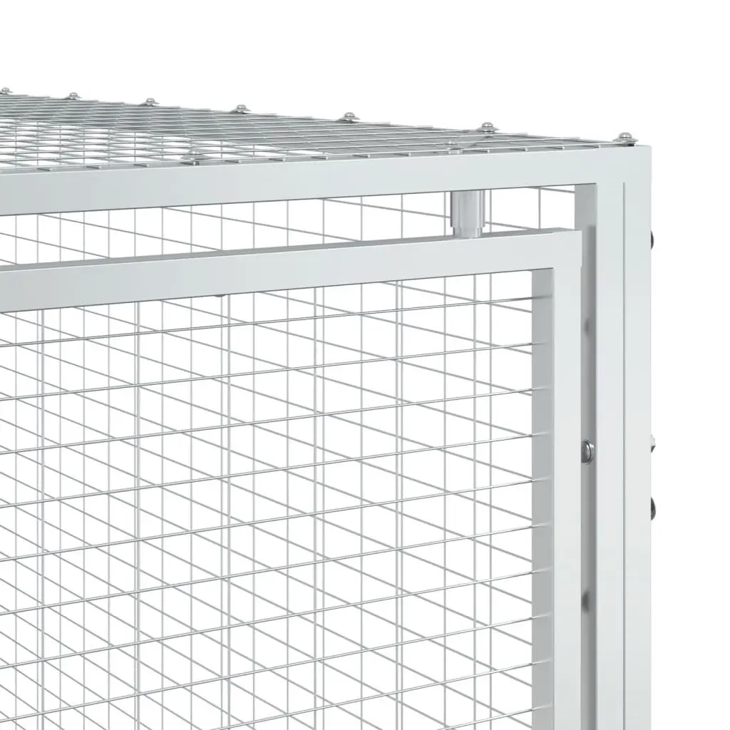 Dog House with Run Galvanised Steel Anthracite 153 x 396 x 110 cm