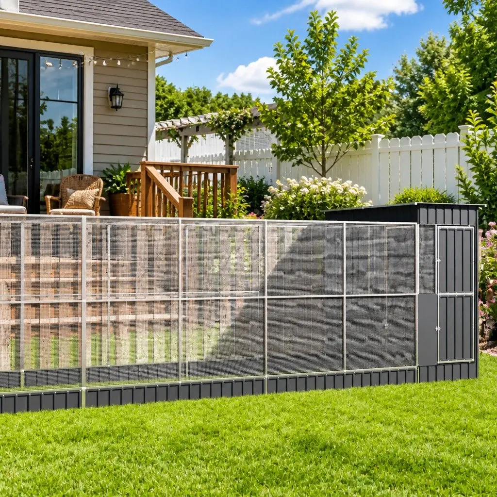 Large Bird Aviary with Extension Galvanised Steel Mesh 830 x 203 x 216 cm