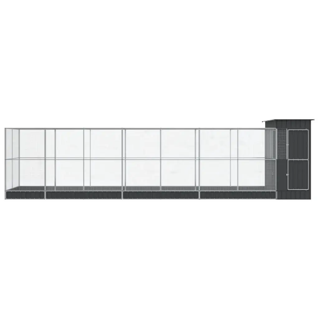 Large Bird Aviary with Extension Galvanised Steel Mesh 830 x 203 x 216 cm