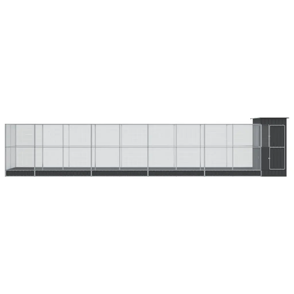 Large Bird Aviary Outdoor Galvanised Steel Mesh Cage with Extension 1037 x 203 x 216 cm