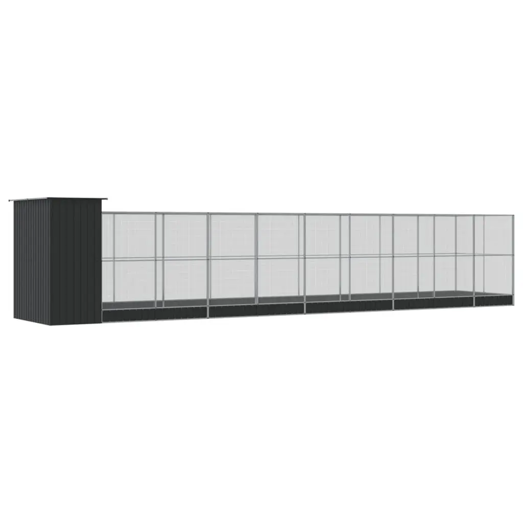 Large Bird Aviary Outdoor Galvanised Steel Mesh Cage with Extension 1037 x 203 x 216 cm