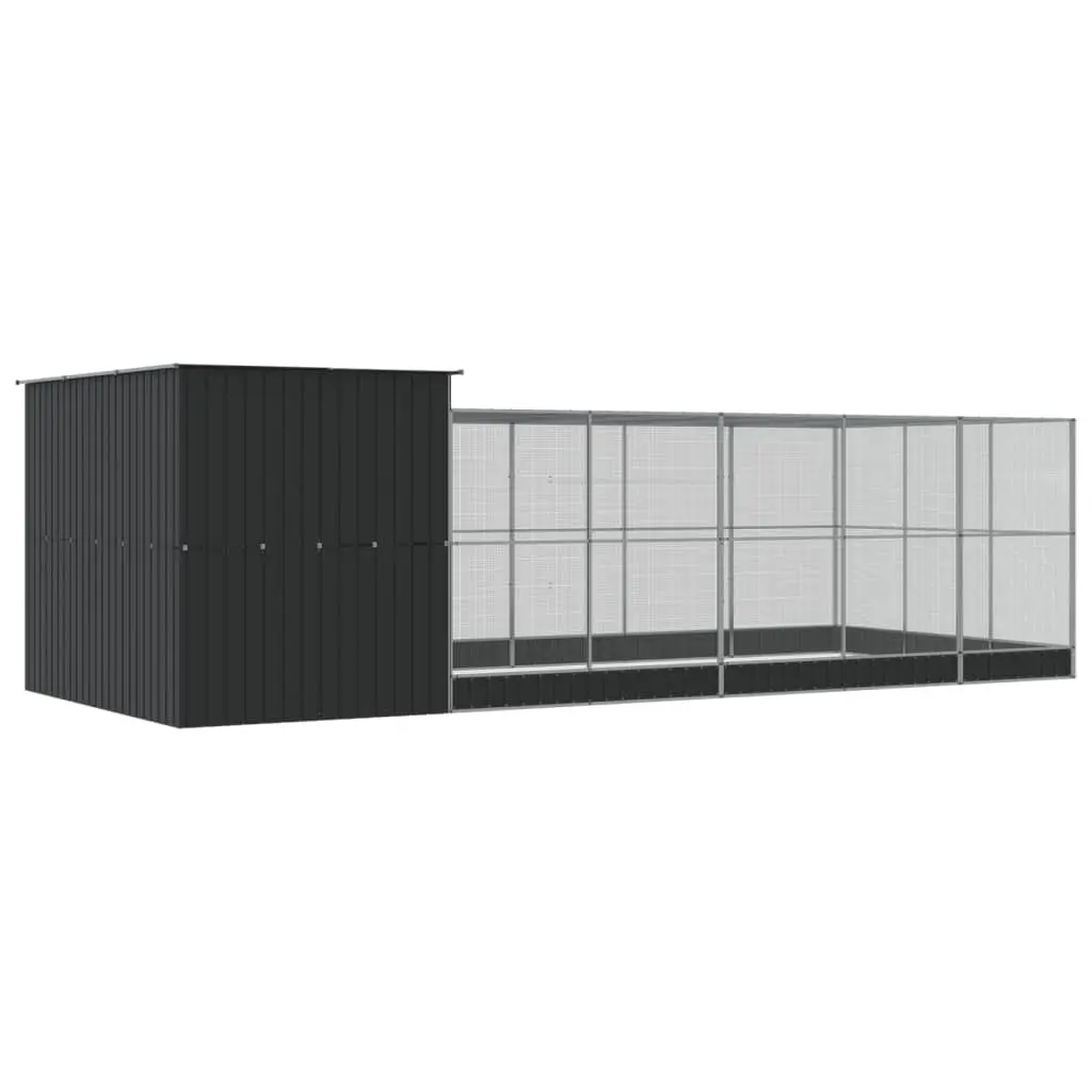 Large Bird Aviary Silver Steel Mesh Cage with Extension 704 x 303 x 216 cm