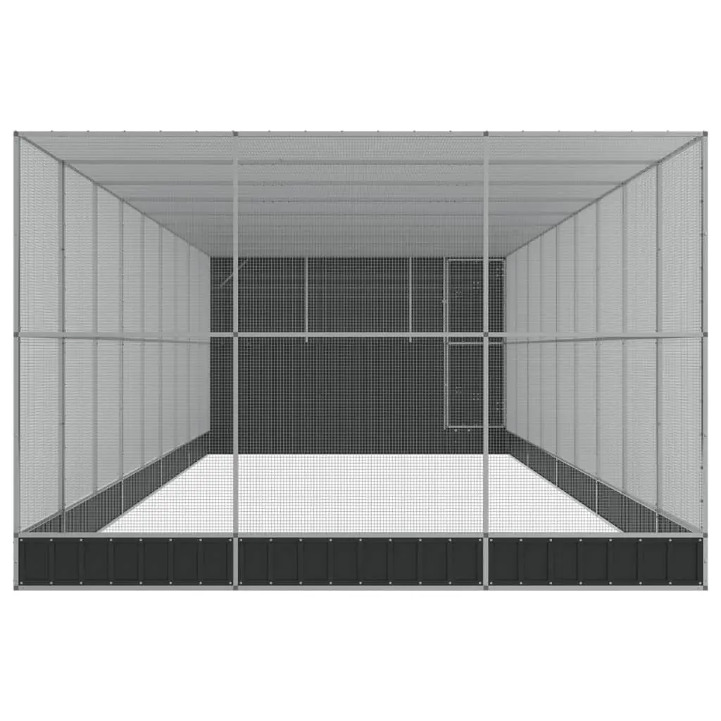 Large Steel Aviary with Extension Galvanised Bird Cage Outdoor Enclosure 1118cm
