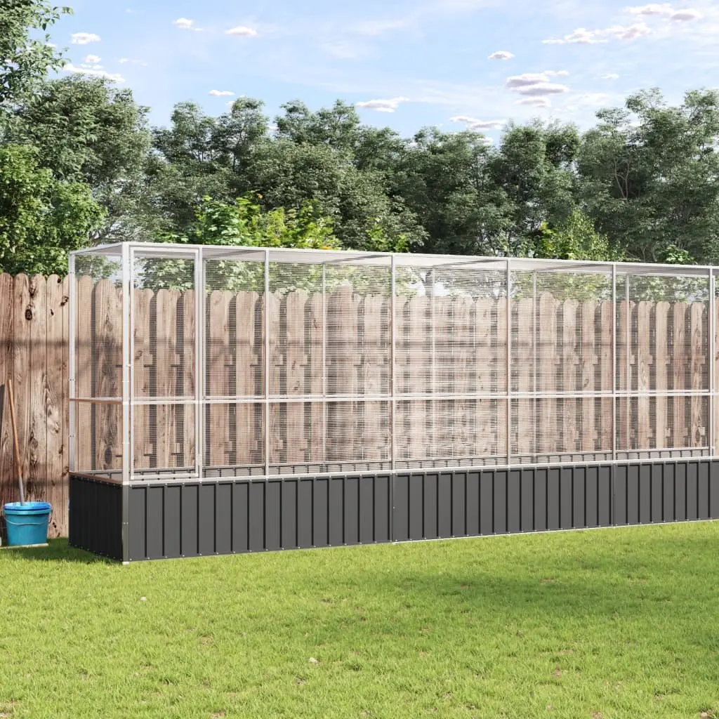 Bird Aviary Large Silver Steel Mesh Outdoor Enclosure with Extension