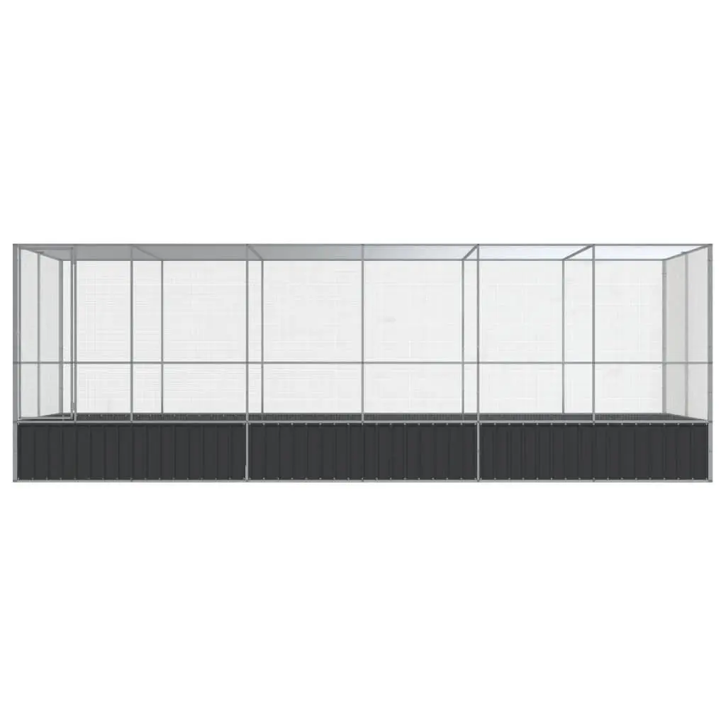 Large Bird Aviary with Extension Silver Steel Mesh Cage 625 x 207 x 212 cm
