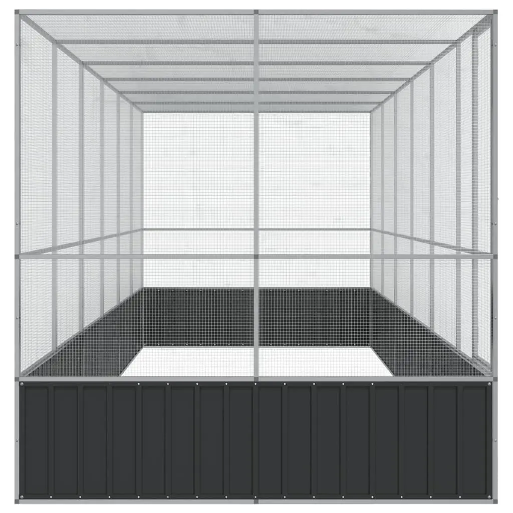 Large Bird Aviary with Extension Silver Steel Mesh Cage 625 x 207 x 212 cm