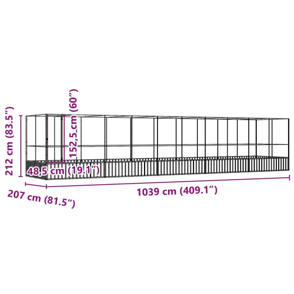 Bird Aviary Large Steel Mesh Cage with Extension Outdoor Flight Run