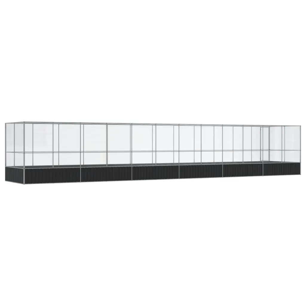 Bird Aviary Large Steel Mesh Enclosure with Extension 1246 x 207 x 212 cm