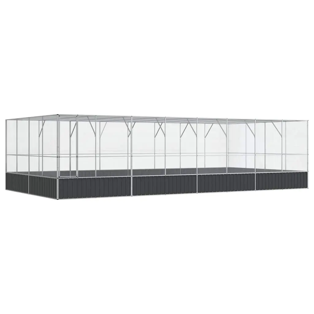 Bird Aviary Large Silver Steel Mesh Outdoor Cage with Extension
