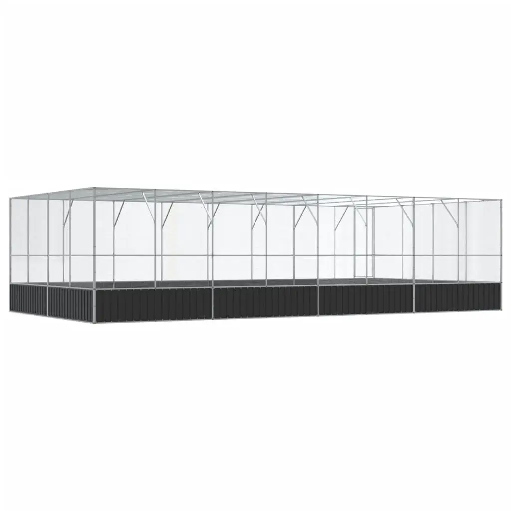 Bird Aviary Large Silver Steel Mesh Outdoor Cage with Extension