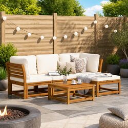 Friendly 5 Piece Garden Lounge Set in Brown with Cushions