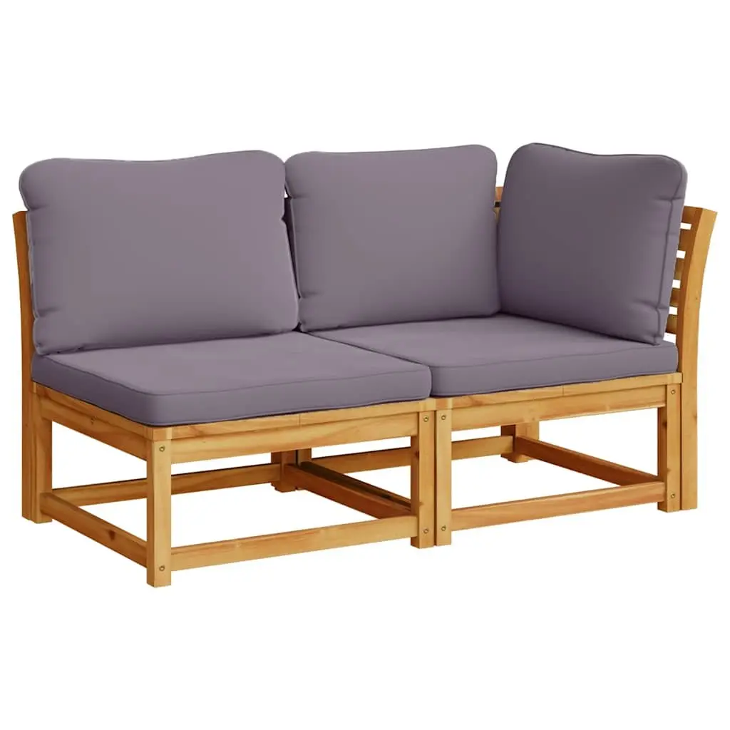 Garden Lounge Set Modular Sectional Sofa 6 Piece Solid Acacia Wood with Cushions