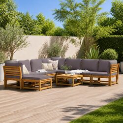 Welcome to Relaxation with Our 9-Piece Outdoor Lounge Set