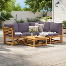 Relax with This 5 Piece Outdoor Lounge Set in Brown