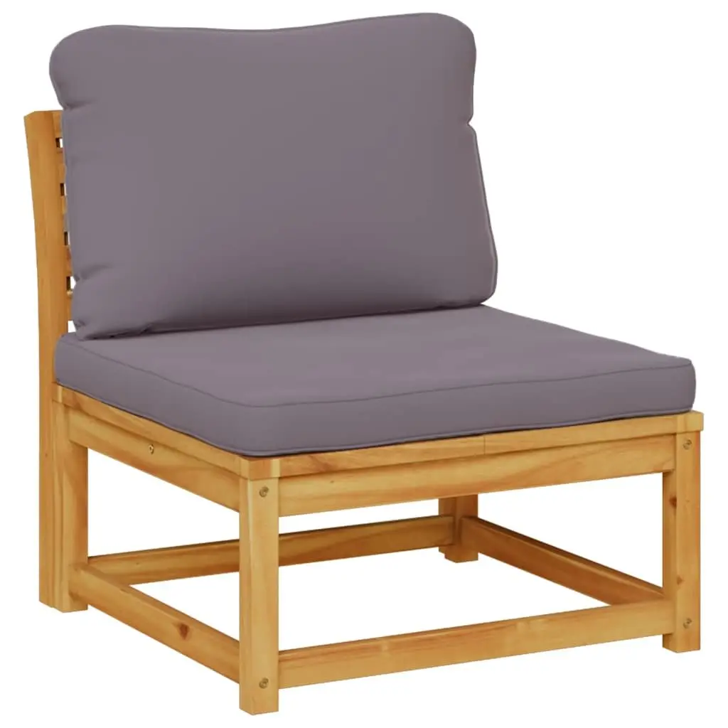 4 Piece Garden Lounge Set Outdoor Sectional Sofa with Cushions Brown Wood