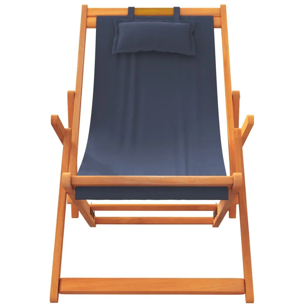 Folding Beach Chairs Adjustable Reclining Blue 2 Piece
