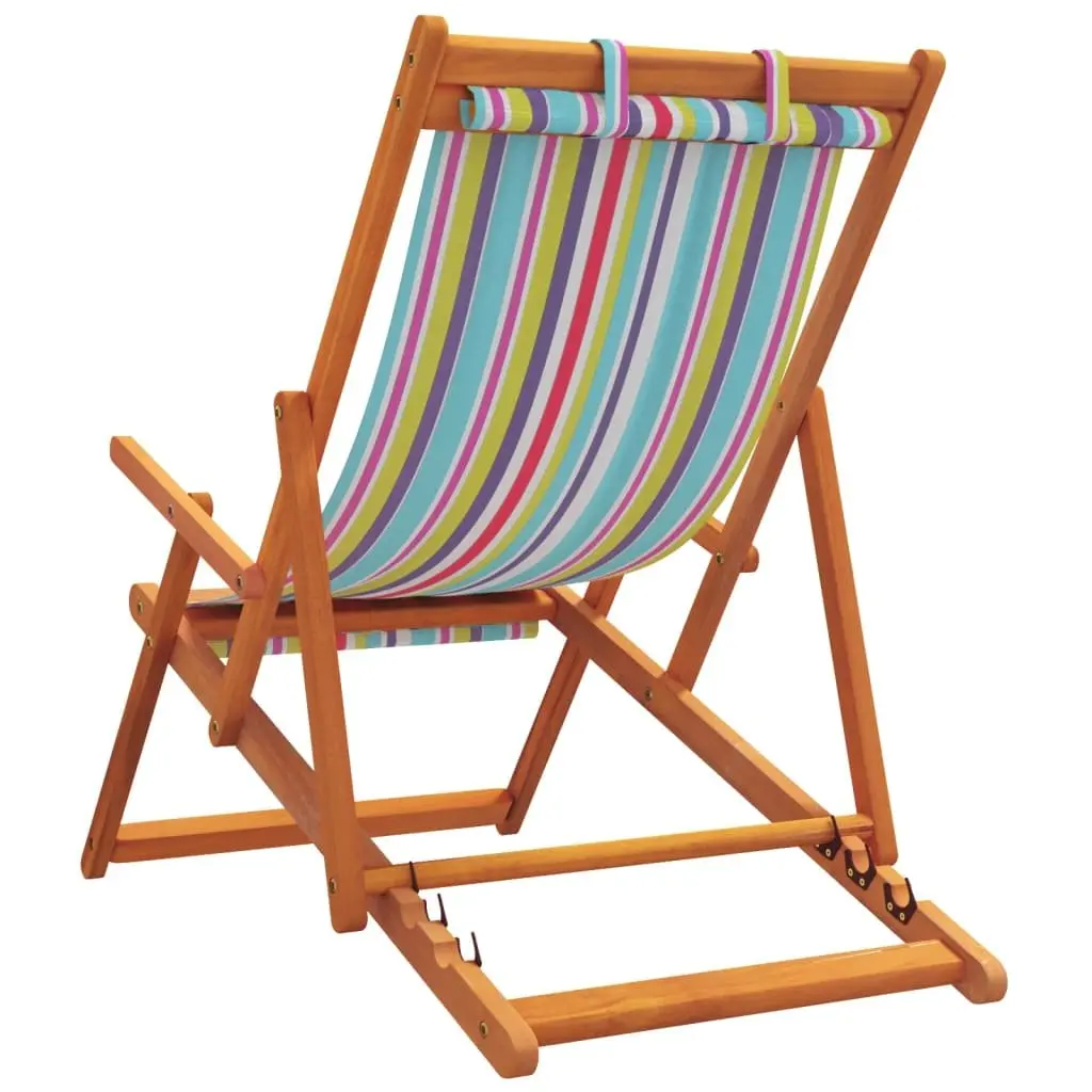 Outdoor Folding Beach Chairs Set of 2 Multicolour Reclining Garden Lounge