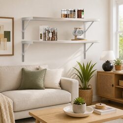 Wall Shelves 2 pcs 100x40 cm Stainless Steel Floating Storage Display Shelf