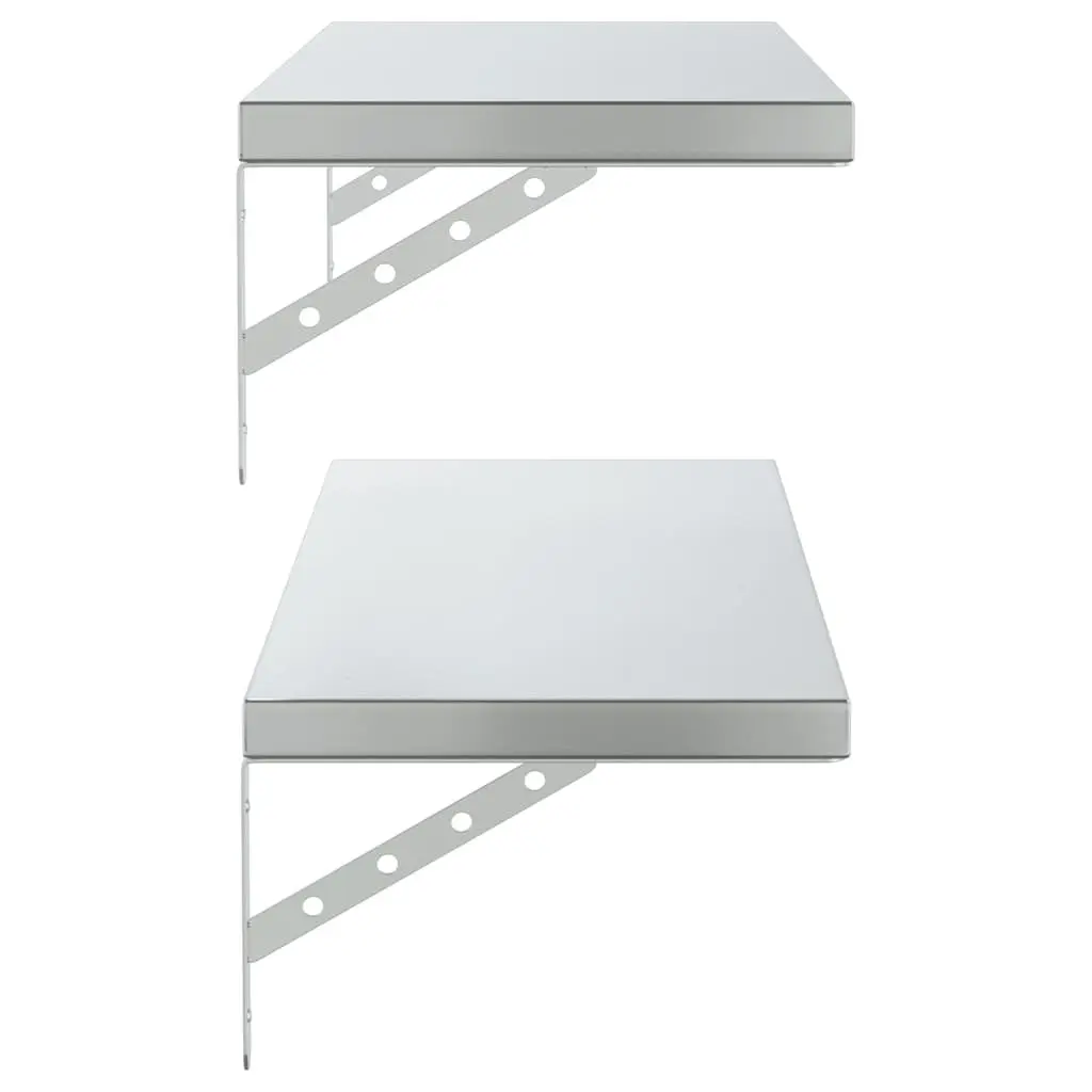 Stainless Steel Wall Shelves 2 pcs 100x30 cm Floating Storage Shelving