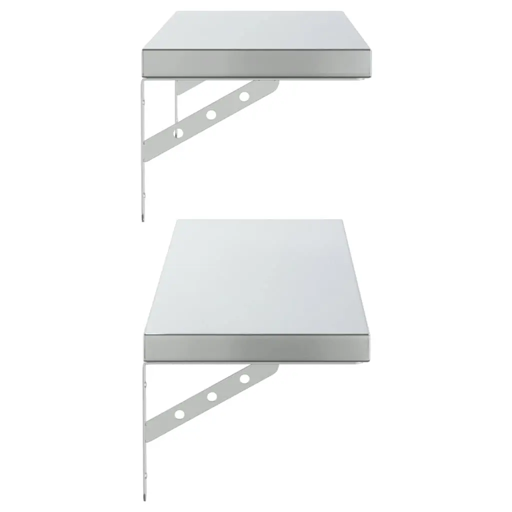Wall Shelves 2 pcs 100x23.5 cm Silver Floating Storage Shelving Display Rack