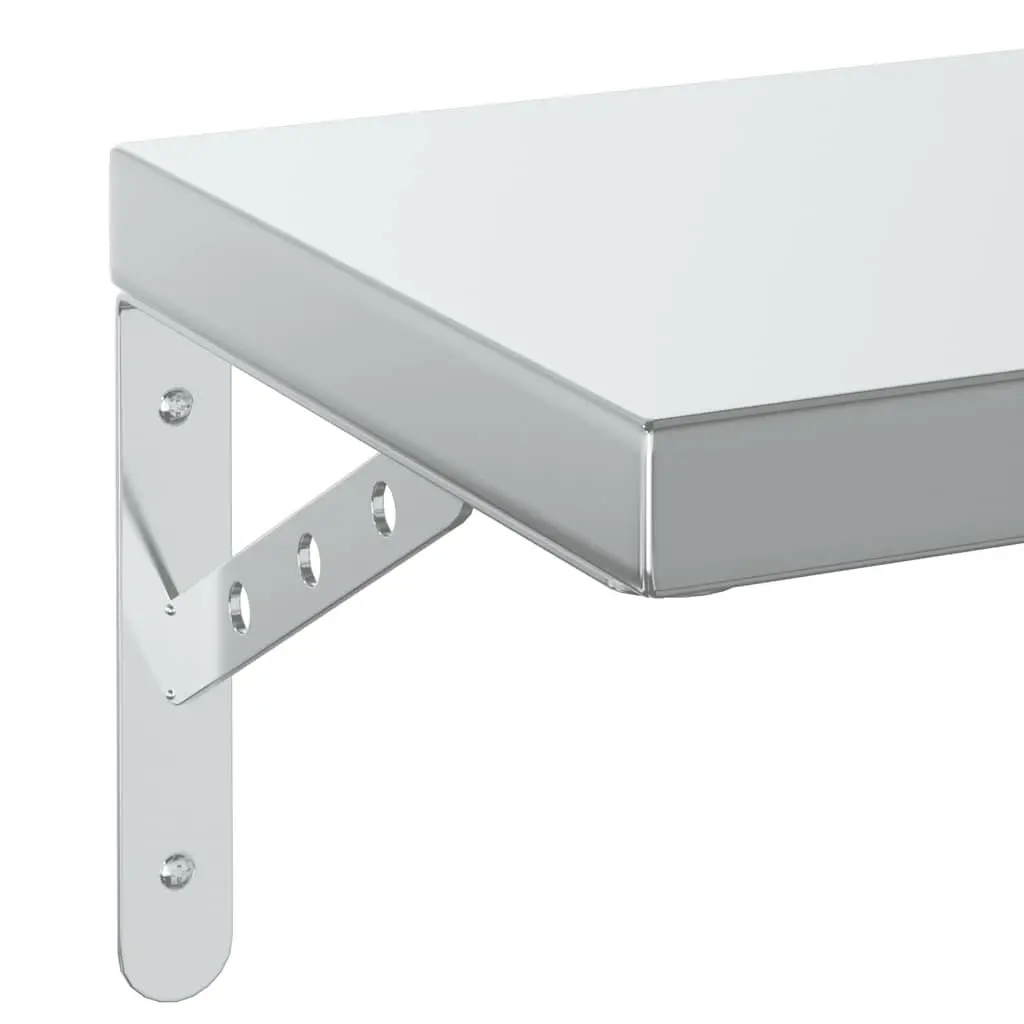 Wall Shelves 2 pcs 100x23.5 cm Silver Floating Storage Shelving Display Rack