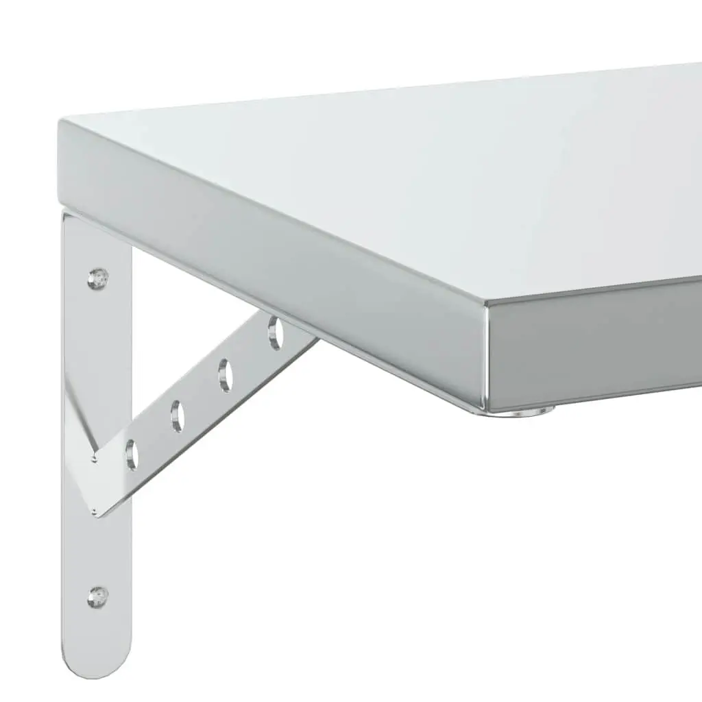 Wall Shelves 2 pcs 75x30 cm Silver Stainless Steel Floating Storage Display