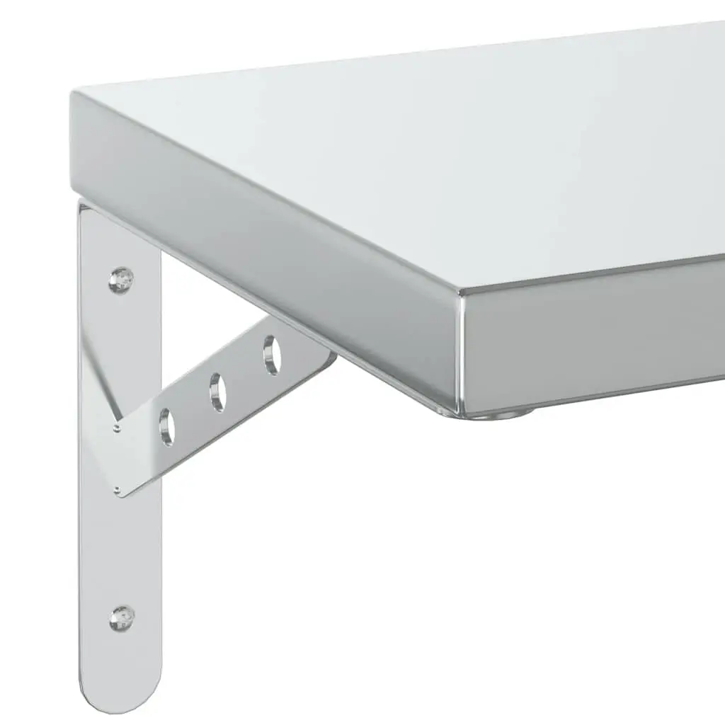 Wall Shelves Silver Floating Shelf 75x23.5 cm 2 Piece Storage Display Rack