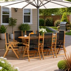 Relax Outdoors with 8 Folding Reclining Chairs Set