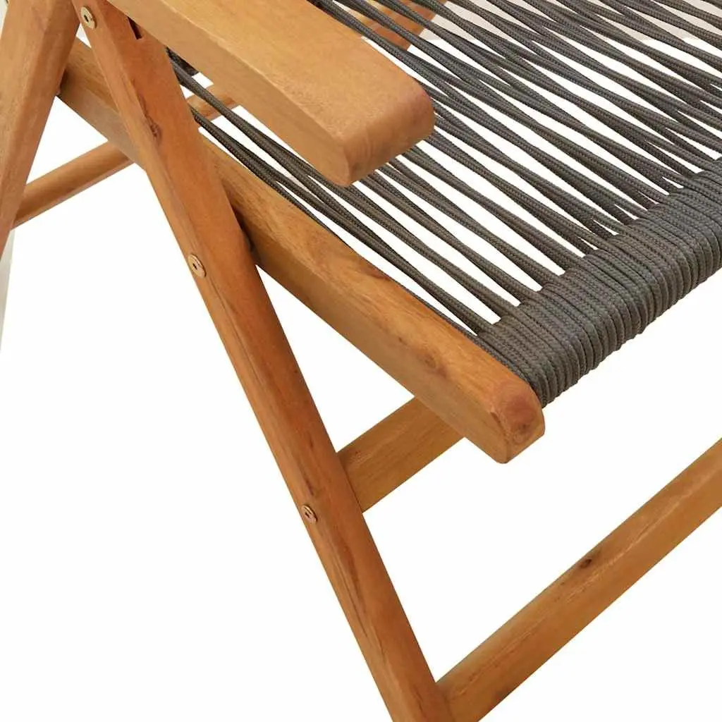 Reclining Garden Chairs Set 6 Piece Foldable Grey Wood