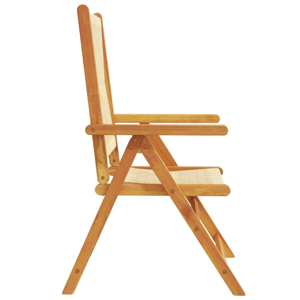 Reclining Garden Chairs Foldable Beige 4 Piece Set