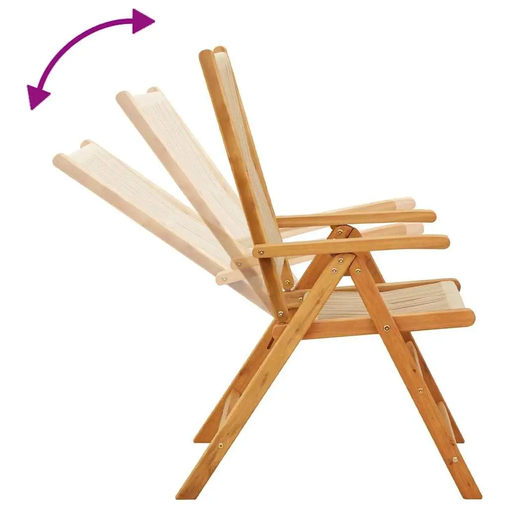 Reclining Garden Chairs Foldable Beige 4 Piece Set