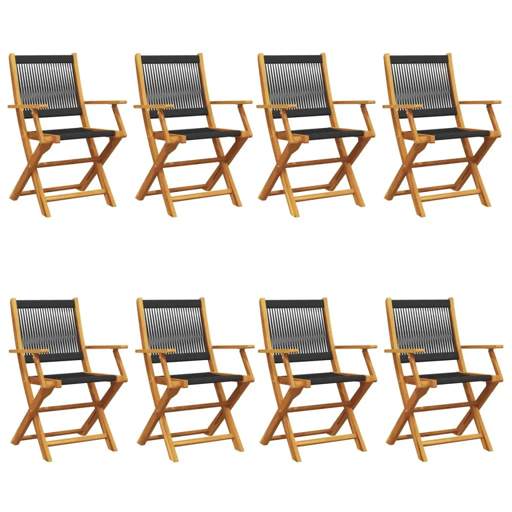 8-Piece Folding Chair Set in Black