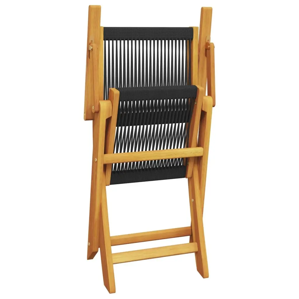 8-Piece Folding Chair Set in Black