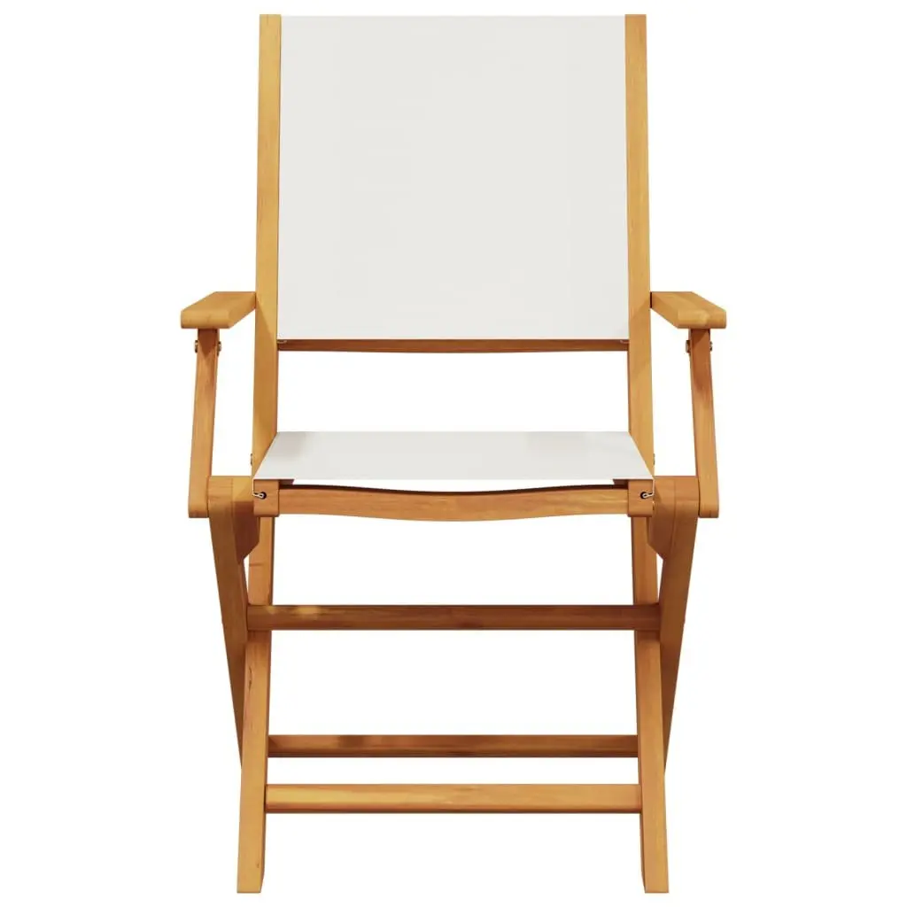 Folding Garden Chairs 4pcs Outdoor Seating Patio Furniture White Wooden Portable