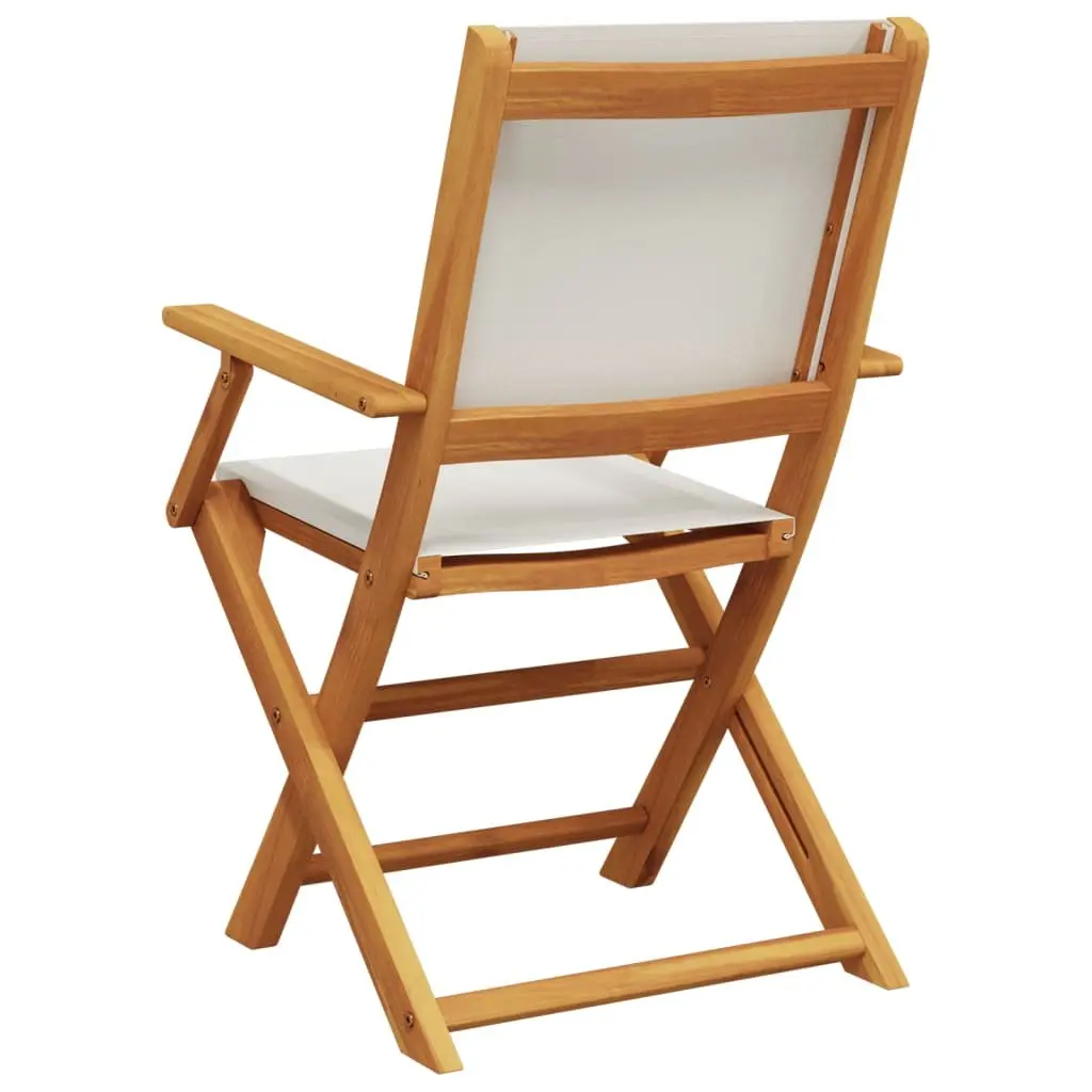 Folding Garden Chairs 4pcs Outdoor Seating Patio Furniture White Wooden Portable